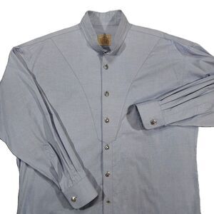 Stubbs Collection Men’s L Shirt Star Button Down Up Band Collar Cowboy Western